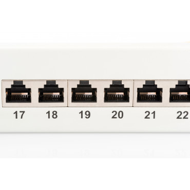 Digitus | Patch Panel | DN-91624S | White | Category: CAT 6 Ports: 24 x RJ45 Retention strength: 7.7 kg Insertion force: 30N max