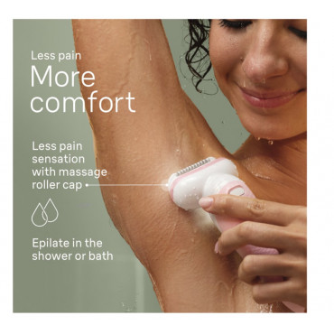 Braun Epilator | 9-011 3D Silk-epil 9 Flex | Operating time (max) 50 min | Number of power levels 2 | Wet & Dry | White/Gold