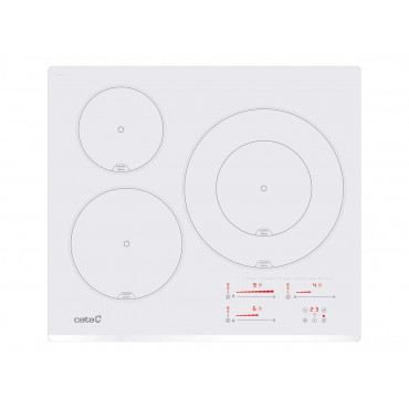 Cata INSB 6030 WH Hob, Induction, Width 59cm, 3 cooking zones, Touch control, White | CATA