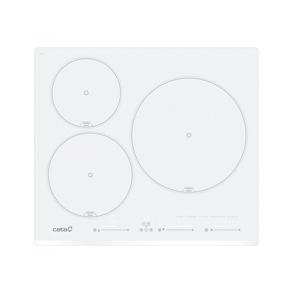 Cata INSB 6003 E2 WH Hob, Induction, Width 59cm, 3 cooking zones, Touch control, White | CATA