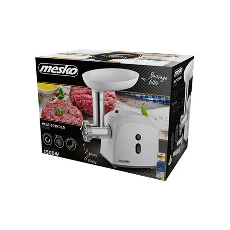 Mesko MS 4805 Meat mincer, Power 600W, Bowl, Middle size sieve, Mince sieve, Poppy sieve, Plunger, Sausage filler | Mesko | Mesk