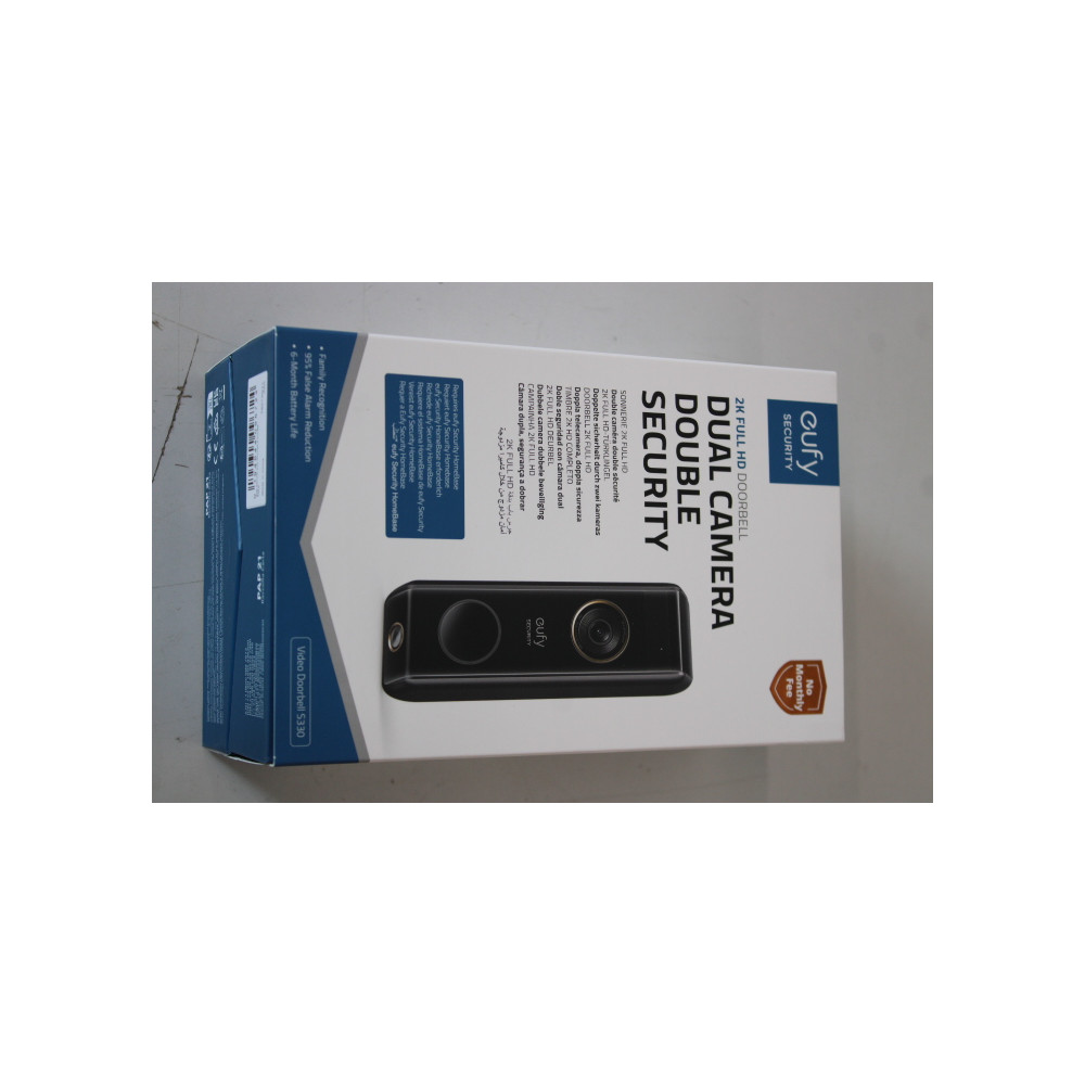 SALE OUT. Anker Eufy Doorbell 2 Pro, Black | Anker Eufy Doorbell 2 Pro | UNPACKED, SCRATCHED TOP
