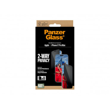 PanzerGlass Screen protector | Apple | iPhone 17 Pro Max | Glass | Transparent | Ultra-Wide Fit w. EasyAligner