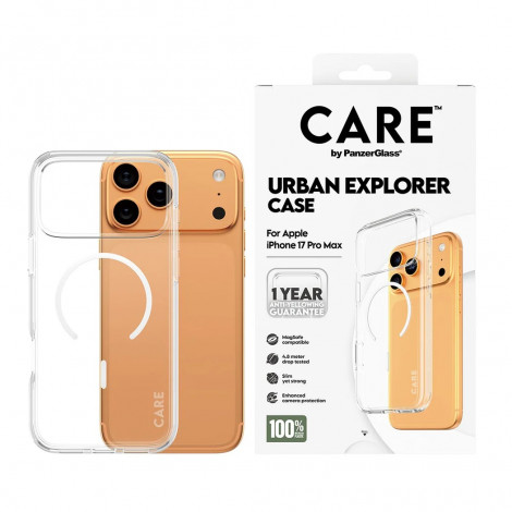 PanzerGlass Flagship Case | Back cover | Apple | iPhone 17 Pro Max | Recycled plastic | Transparent | Urban Explorer w. White Ma