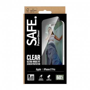 PanzerGlass Screen protector | Apple | iPhone 17 Pro | Transparent | Ultra-Wide Fit w. EasyAligner