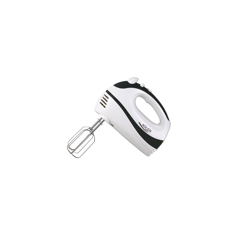 Adler | Mixer | AD 4205 b | Hand Mixer | 300 W | Number of speeds 5 | Turbo mode | White/Black