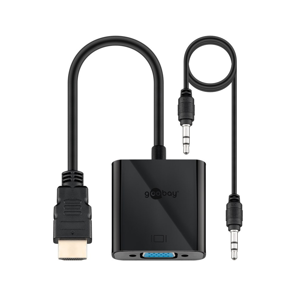 Goobay | HDMI/VGA adapter, nickel plated | 68793 | Black | HDMI male (type A) | VGA female (15-pin)