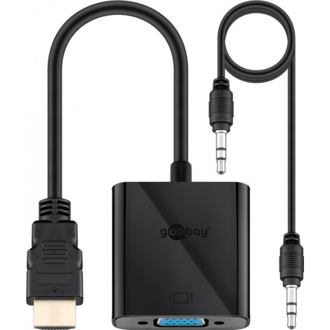 Goobay | HDMI/VGA adapter, nickel plated | 68793 | Black | HDMI male (type A) | VGA female (15-pin)
