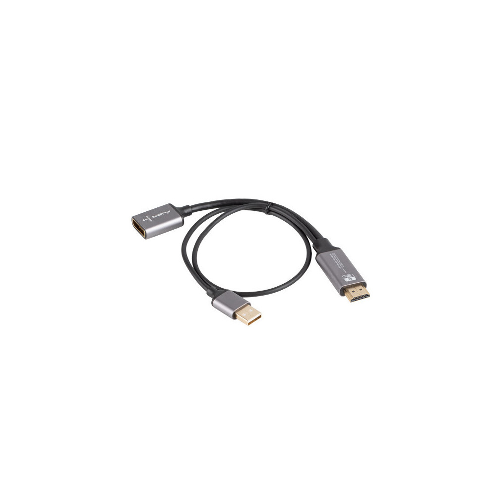 Lanberg HDMI(M)- Displayport(F) Adapter 4K on cable 20cm, Silver