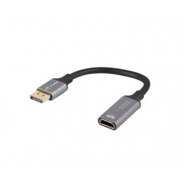 Lanberg Displayport (M)- HDMI(F) Adapter 8K on cable 20cm, Silver