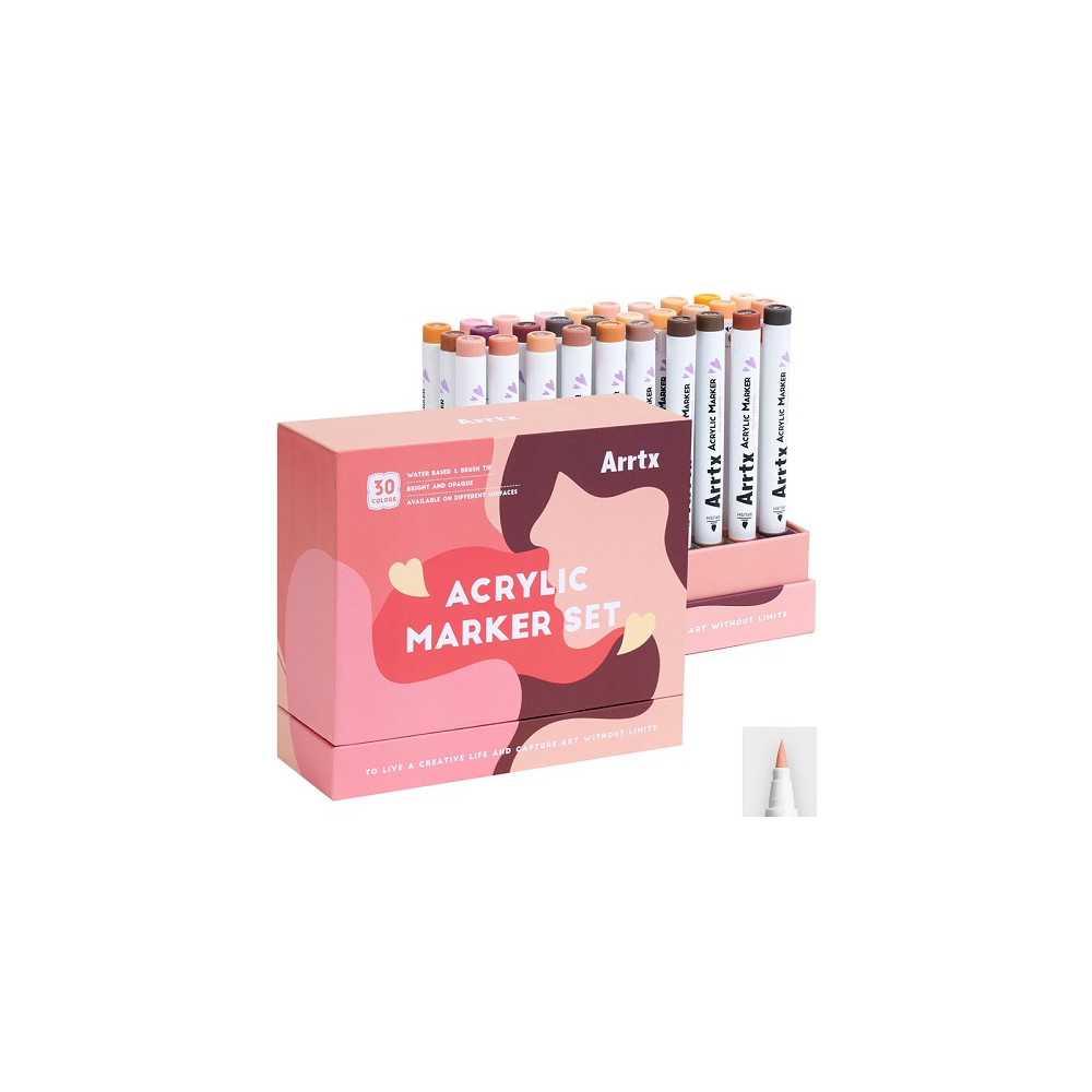 Akriliniai markeriai - flomasteriai ARRTX 30C, 30 spalvų, odos atspalvių