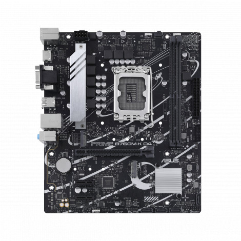 Asus PRIME B760M-K D4 Processor family Intel Processor socket LGA1700 DDR4 DIMM Memory slots 2 Supported hard disk drive interfa