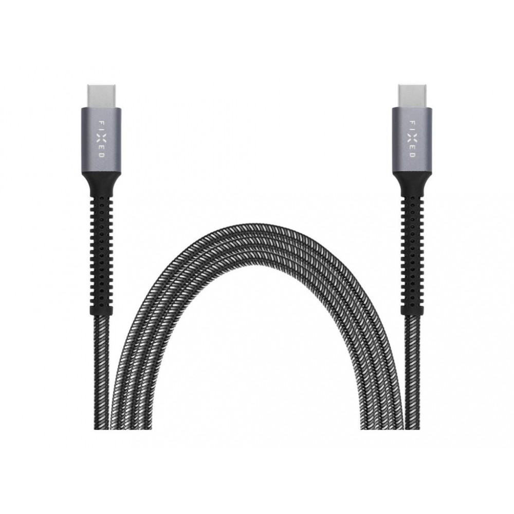 Fixed | Armor Cable USB-C/USB-C, 2 m, 240W | FIXDA-CC2-GR