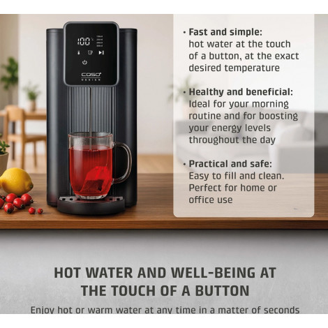 Caso Turbo Hot Water Dispenser | HW 616 | Water Dispenser | 2600 W | 2.5 L | Plastic/Stainless Steel | Black/Stainless Steel