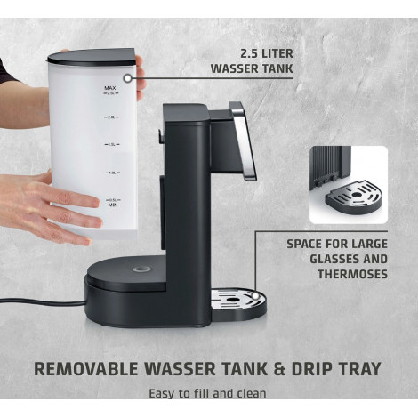 Caso Turbo Hot Water Dispenser | HW 616 | Water Dispenser | 2600 W | 2.5 L | Plastic/Stainless Steel | Black/Stainless Steel