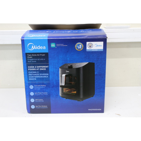 SALE OUT. Midea MAD1100DADK Air fryer digital,Two-zone cavity, 6.4L + 4.4L | Midea Two Zone Airfryer | MAD1100DADK | Power 1850 