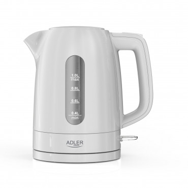 Adler Kettle | AD 1380w | Electric | 2200 W | 1 L | Polypropylene | 360 rotational base | White