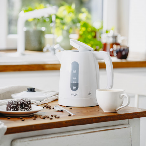 Adler Kettle | AD 1380w | Electric | 2200 W | 1 L | Polypropylene | 360 rotational base | White