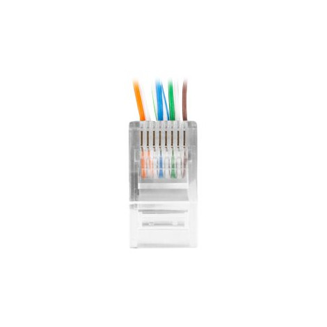 Lanberg | RJ45 CAT.6 UTP Plug 8P8C PASS Through Type, 100 pcs | PLU-6000EZ | Transparent