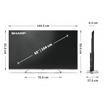 Sharp 4K Ultra HD QLED MiniLED TV | 65JP7265E | 55 | Smart TV | Google TV | UHD