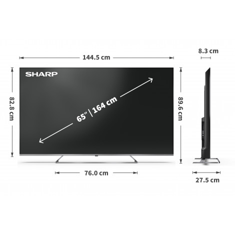 Sharp 4K Ultra HD QLED MiniLED TV | 65JP7265E | 55 | Smart TV | Google TV | UHD