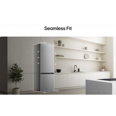 LG GBBSJ10EPY Refrigerator, E, Free-standing, Combi, Height 1.86 m, Net fridge 220 L, Net freezer 113 L, Silver | LG