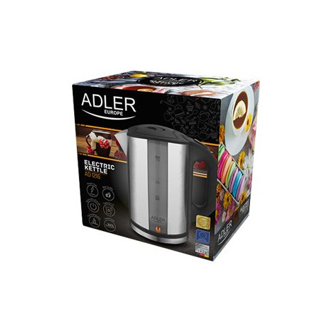 Adler | Kettle | AD 1216 | Standard | 2000 W | 1.7 L | Stainless steel | 360 rotational base | Stainless steel