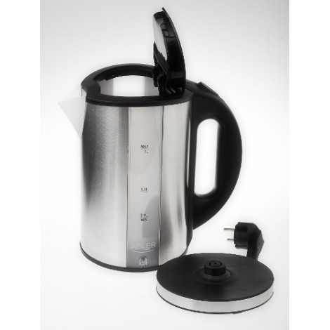 Adler | Kettle | AD 1216 | Standard | 2000 W | 1.7 L | Stainless steel | 360 rotational base | Stainless steel
