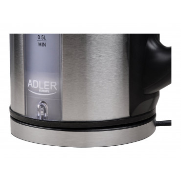 Adler | Kettle | AD 1216 | Standard | 2000 W | 1.7 L | Stainless steel | 360 rotational base | Stainless steel