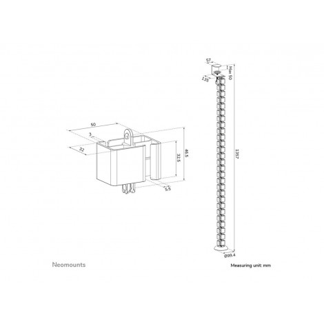 Neomounts ADS06-131BL Cable spine - clamp-on design - universal, Black | Neomounts
