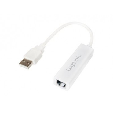 Logilink | Fast Ethernet USB 2.0 to RJ45 Adapter: | 0.115 m | White | USB-A to RJ45