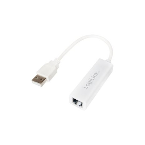 Logilink | Fast Ethernet USB 2.0 to RJ45 Adapter: | 0.115 m | White | USB-A to RJ45