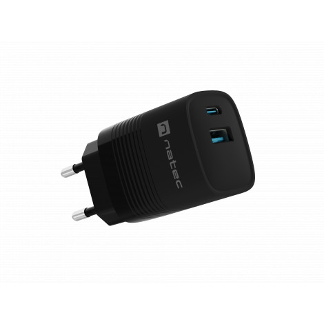 Natec Ribera USB Charger, 1x USB-A, 1x USB-C, 300 W | NUC-2141