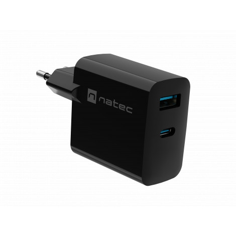 Natec Ribera USB Charger, 1x USB-A, 1x USB-C, 45 W | NUC-2143
