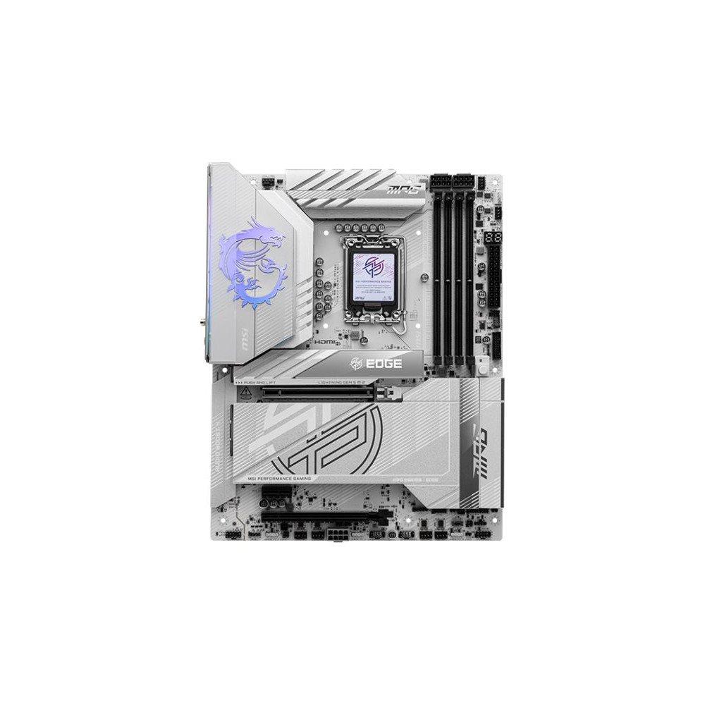 MSI MPG Z890 EDGE TI WIFI | Processor family Intel | Processor socket LGA1851 | Supported hard disk drive interfaces SATA, M.2 |