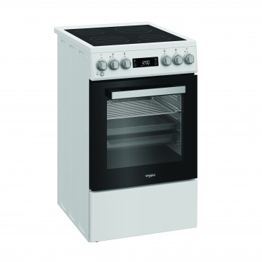 Whirlpool Cooker | Whirlpool | Hob type Vitroceramic | Oven type Electric | White | Width 50 cm | Depth 60 cm | 60 L