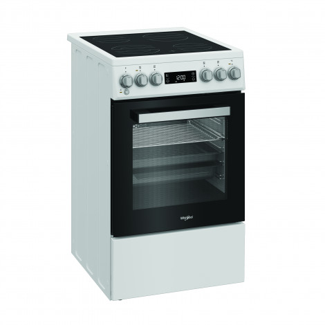 Whirlpool Cooker | Whirlpool | Hob type Vitroceramic | Oven type Electric | White | Width 50 cm | Depth 60 cm | 60 L