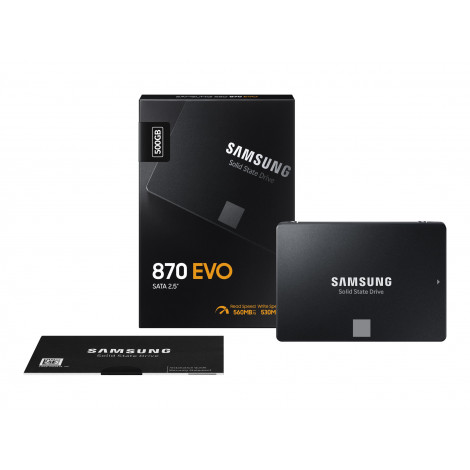 Samsung | SSD | 870 EVO | 500 GB | SSD form factor 2.5" | Solid-state drive interface SATA III | Read speed 560 MB/s | Write spe
