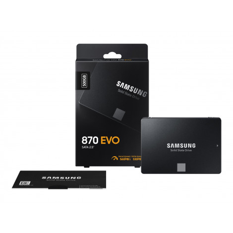 Samsung | SSD | 870 EVO | 500 GB | SSD form factor 2.5" | Solid-state drive interface SATA III | Read speed 560 MB/s | Write spe