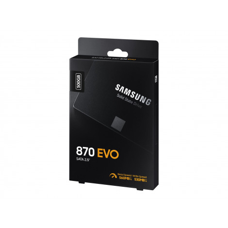 Samsung | SSD | 870 EVO | 500 GB | SSD form factor 2.5" | Solid-state drive interface SATA III | Read speed 560 MB/s | Write spe