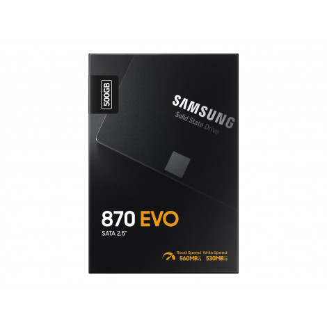 Samsung | SSD | 870 EVO | 500 GB | SSD form factor 2.5" | Solid-state drive interface SATA III | Read speed 560 MB/s | Write spe