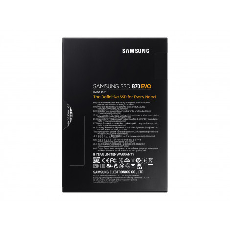 Samsung | SSD | 870 EVO | 500 GB | SSD form factor 2.5" | Solid-state drive interface SATA III | Read speed 560 MB/s | Write spe