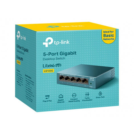 TP-LINK | Desktop Network Switch | LS105G | Unmanaged | Desktop | Power supply type External