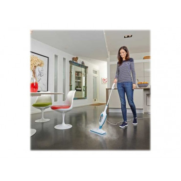 BLACK & DECKER | Steam mop | FSMH13E10-QS | Power 1300 W | Water tank capacity 0.38 L | White/Blue