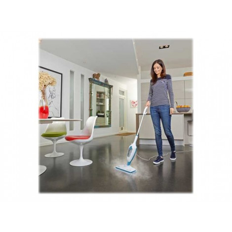 BLACK & DECKER | Steam mop | FSMH13E10-QS | Power 1300 W | Water tank capacity 0.38 L | White/Blue