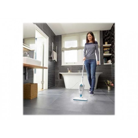 BLACK & DECKER | Steam mop | FSMH13E10-QS | Power 1300 W | Water tank capacity 0.38 L | White/Blue