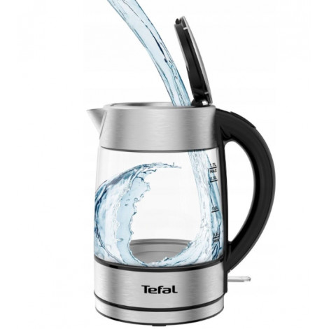 TEFAL | Kettle | KI772D | Electric | 2400 W | 1.7 L | Glass | 360 rotational base | Stainless Steel/Black