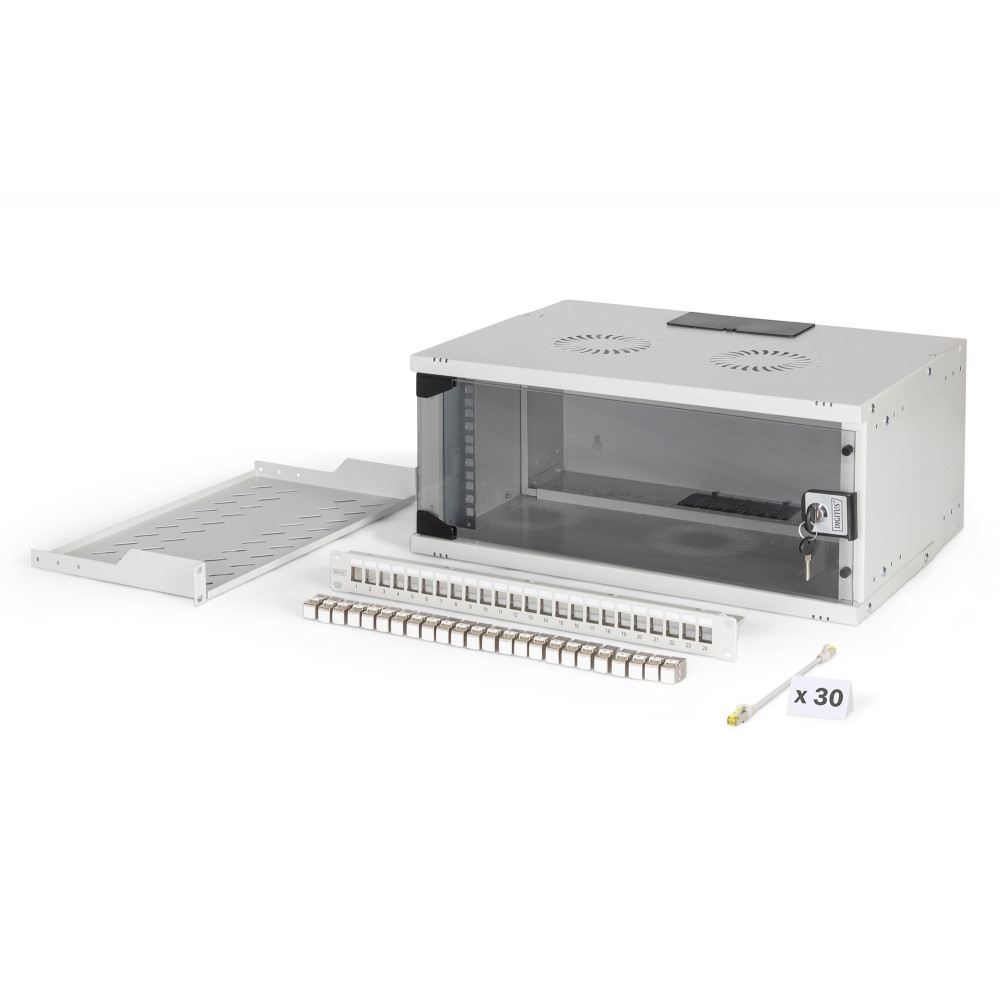 Digitus SOHO Pro network set, 483 mm (19"), 4U, 540 x 400 mm | DN-49200-SET | Light Grey