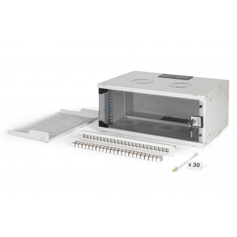 Digitus SOHO Pro network set, 483 mm (19"), 4U, 540 x 400 mm | DN-49200-SET | Light Grey