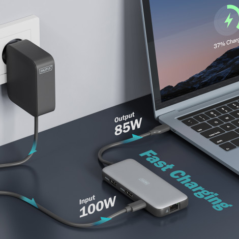 Digitus USB-C docking station, 8-port | DA-70915 | Ethernet LAN (RJ-45) ports 1 | HDMI ports quantity 2